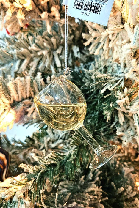 Kurt Adler Wine Glass Ornament - White Wine