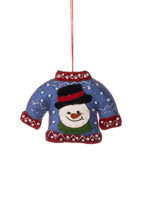 Shoeless Joe Christmas Tree Decorations - Snowman Jumper | {{ collection.title }}