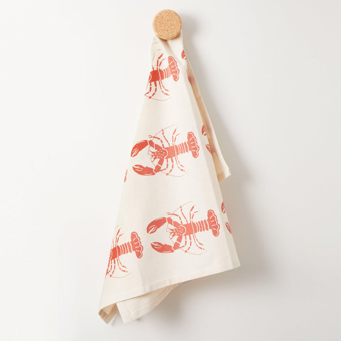 Liga Organic Cotton Tea Towel - Red Lobster