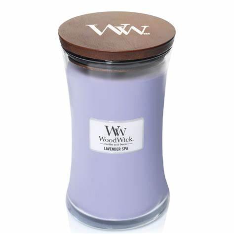 WoodWick Large Hourglass Lavender Spa Scented Candle (609g)