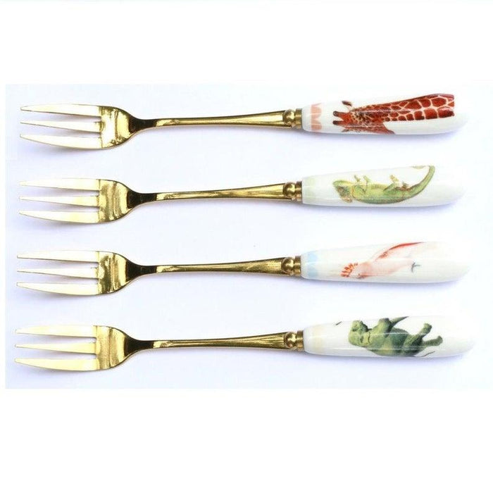 Yvonne Ellen Set of 4 Safari Animals Cake Forks | {{ collection.title }}