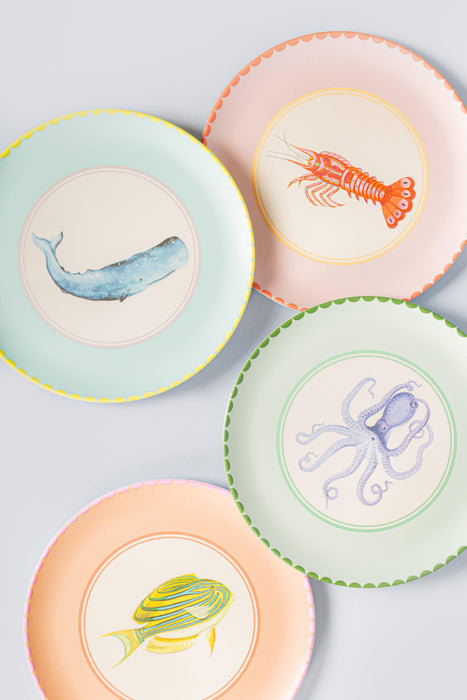 Yvonne Ellen Set of 4 Under the Sea Melamine Dinner Plates (26.5cm) | {{ collection.title }}