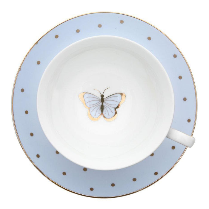 Bombay Duck Powder Blue Miss Darcy Butterfly Teacup and Saucer Set | Bombay Duck Powder Blue Miss Darcy Butterfly Teacup and Saucer Set